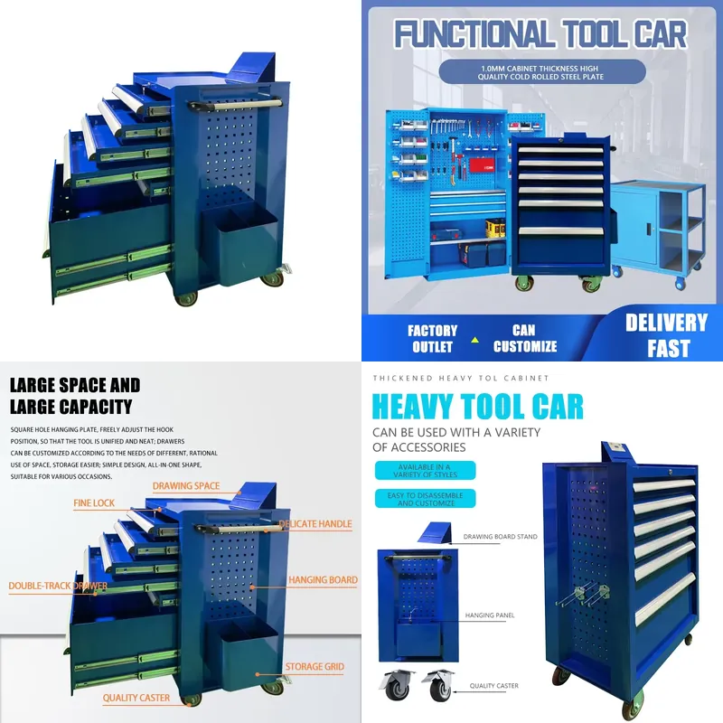 Workshop Tools Wholesale - Carrello Portautensili Professionale Multifunzione con Cassetti