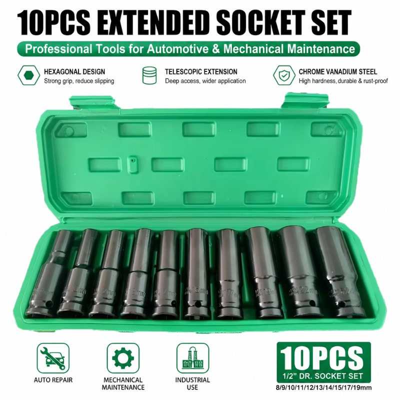 Car Workshop Tools Kit - Set di 10 Chiavi a Bussola