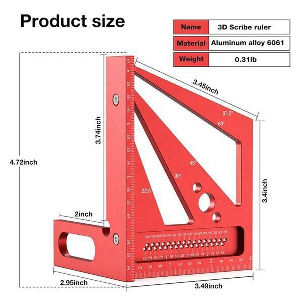 Goniometro 3D Rosso Multi-Ango - Workshop Marking Tools recensione e prezzo